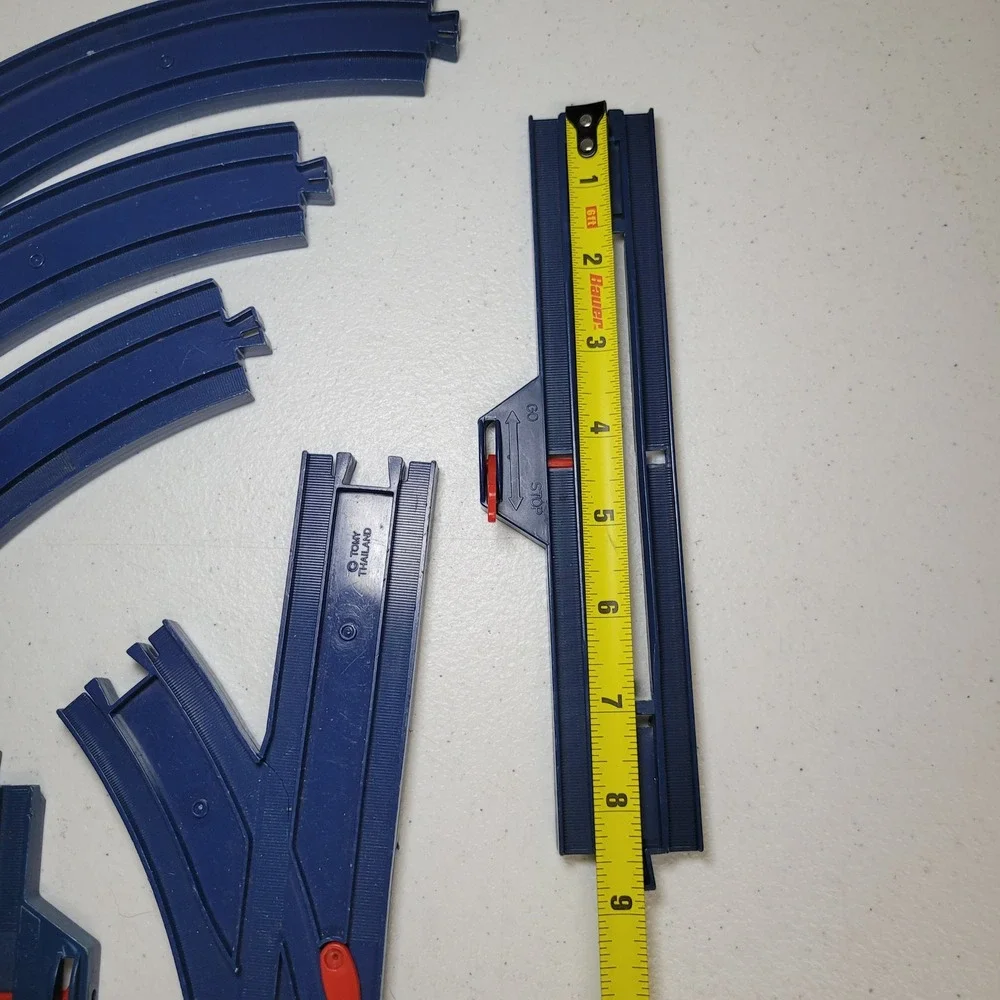 Vintage Tomy Train Track Replacement Pieces Blue Switch Curved Stop Go Track‎